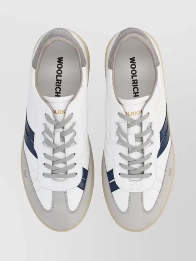Woolrich Low-top Sneakers With Round Toe And Stripes In Gray