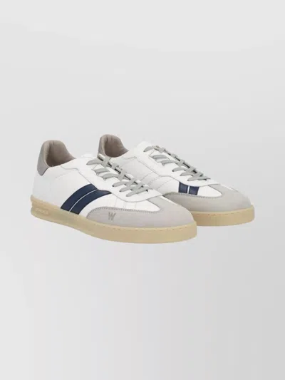 Woolrich Low-top Sneakers With Round Toe And Stripes In Gray