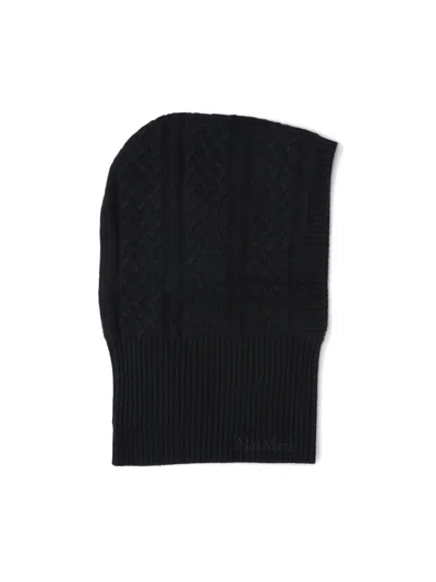 Max Mara Ribbed Cashmere Balaclava In Black
