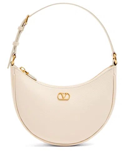 Valentino Small Hobo Bag Vlogo Signature Calf Leather In White