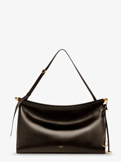 Alaïa Alaia Women East West Leather Bag With Engraved Logo In Black