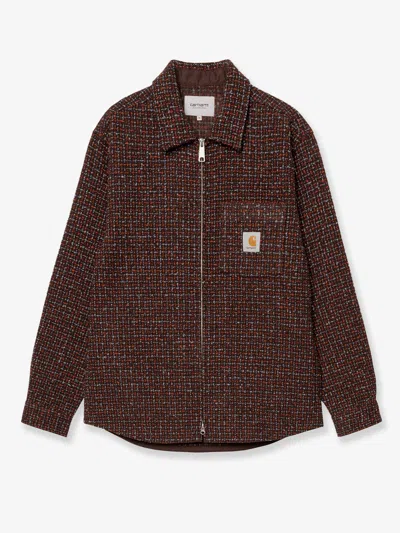 Carhartt Ip Mens Bellamy Boucle Woven Shirt Bellamy Check Tobacco In Multi