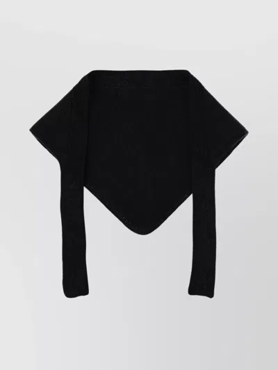 Jacquemus Knitted Logo Shawl Ribbed Texture In Black