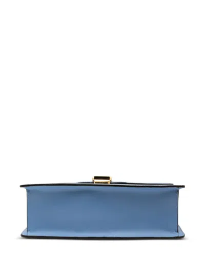 Pre-owned Gucci 2000-2015 Small Leather Sylvie Web Satchel In Blue