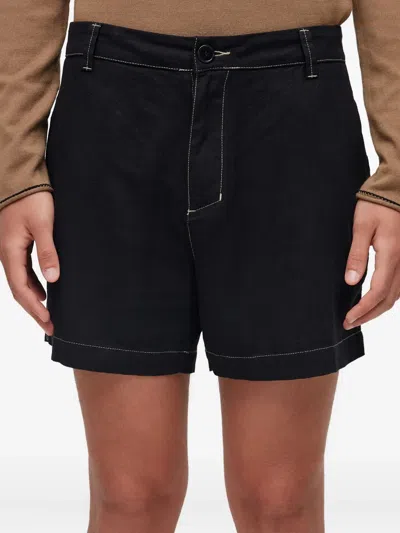 Osklen Welt-pocket Linen Shorts In Black