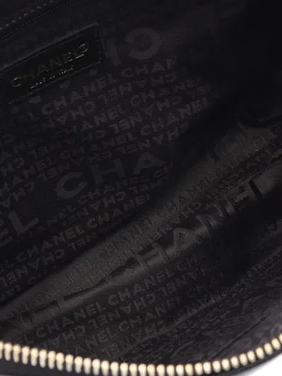 Pre-owned Chanel 2002-2003 Quilted Lambskin Chocolate Bar Shoulder Bag In Black