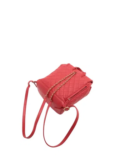 Pre-owned Chanel 2018 Quilted Caviar Cc Filigree Backpack In Red