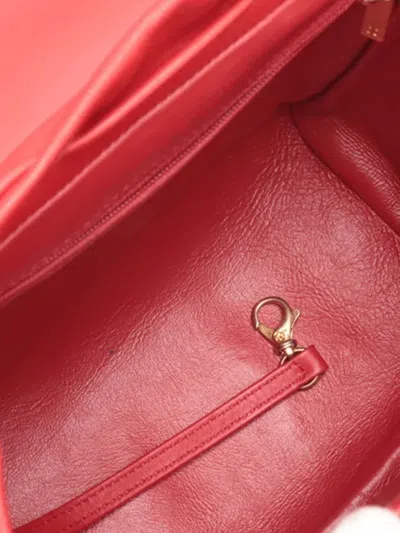 Pre-owned Chanel 2018 Quilted Caviar Cc Filigree Backpack In Red