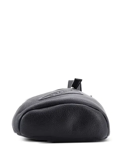 Pre-owned Prada Triangle Logo Sling Bag Leather Backpack In Black