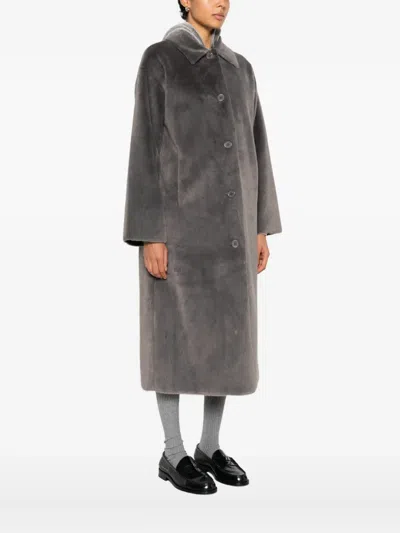 Molli Buttoned Coat In Gray