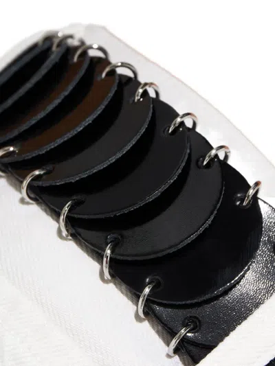 Rabanne Leather Metal-detail Belt In Black