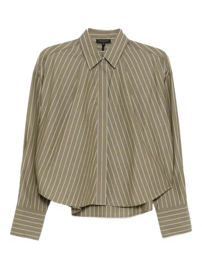Rag & Bone Martha Striped Poplin Shirt In Green