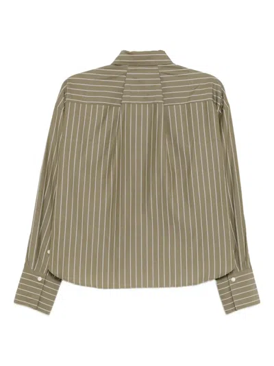 Rag & Bone Martha Striped Poplin Shirt In Green