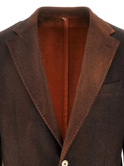 Santaniello Notched-lapel Single-breasted Blazer In Brown
