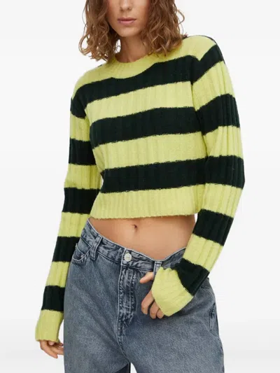 Won Hundred Striped-detail Sweater In Yellow