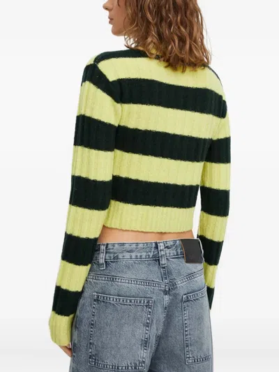 Won Hundred Striped-detail Sweater In Yellow