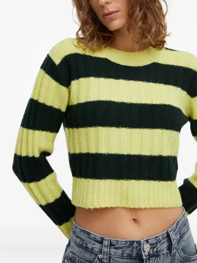 Won Hundred Striped-detail Sweater In Yellow