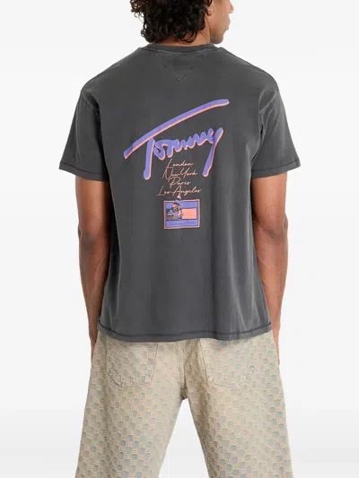 Tommy Jeans Logo-detail T-shirt In Gray