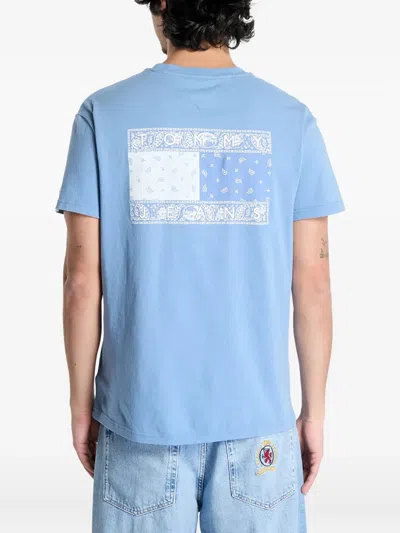 Tommy Jeans Paisley-print T-shirt In Blue
