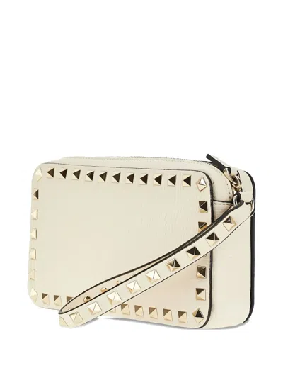 Valentino Rockstud Clutch Bag In White