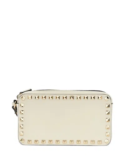 Valentino Rockstud Clutch Bag In White