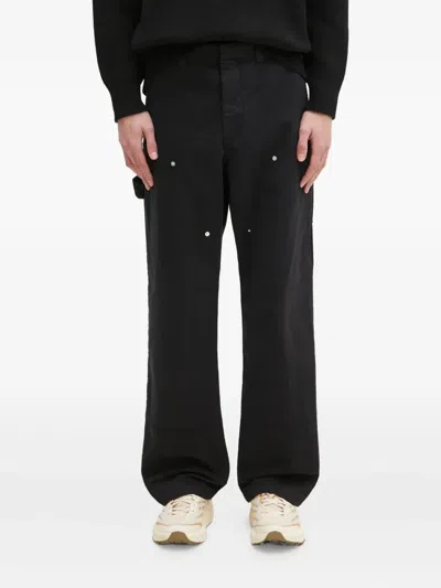 Wood Wood Rivet-detail Straight Trousers In Black