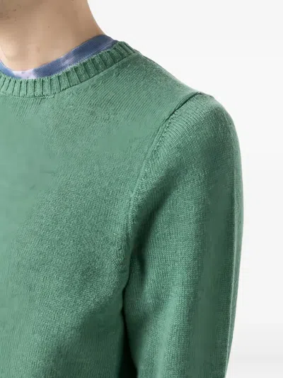 Drumohr Long Sleeve Crew Neck Knit Top In Green