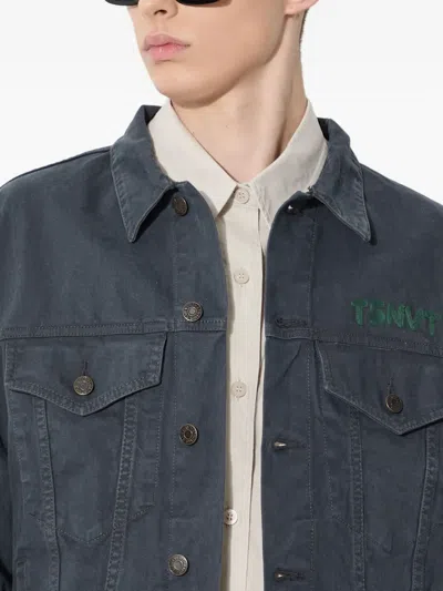 This Is Never That Button Denim Jacket In Gray