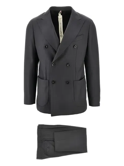Santaniello Double-breasted Suit In Gray