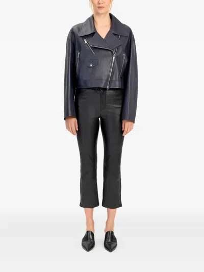 Desa 1972 Leather Jacket In Blue