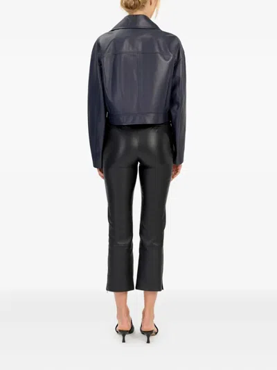 Desa 1972 Leather Jacket In Blue