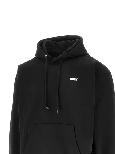 Obey Bold Drawstring Hoodie In Black