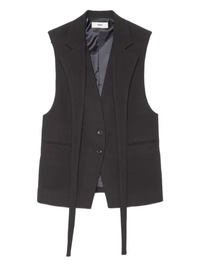 Muller Of Yoshiokubo Tie-detailing Gilet In Black
