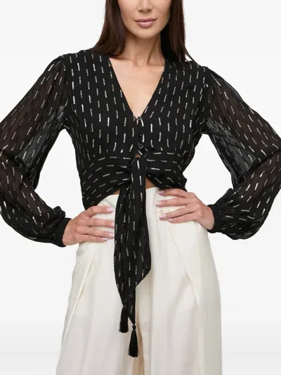 Twinset Tie-detail Blouse In Black