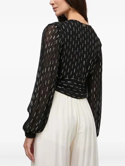 Twinset Tie-detail Blouse In Black