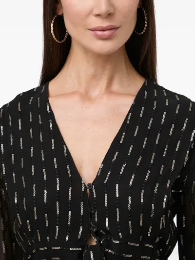 Twinset Tie-detail Blouse In Black