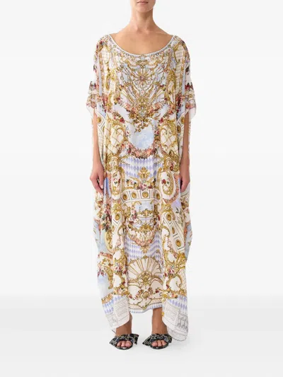 Camilla Throne Games Silk Tunic In Multi