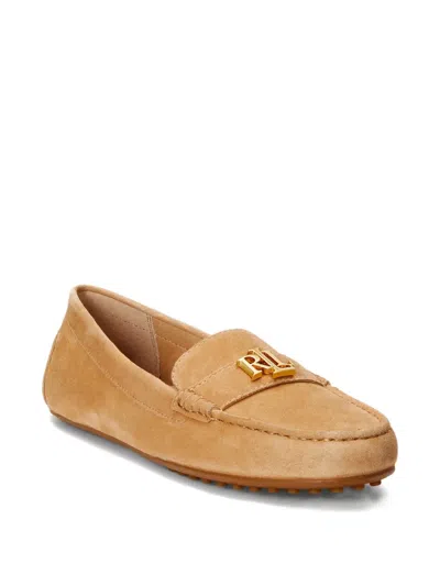 Ralph Lauren Barnsbury Logo-plaque Loafers In Neutral