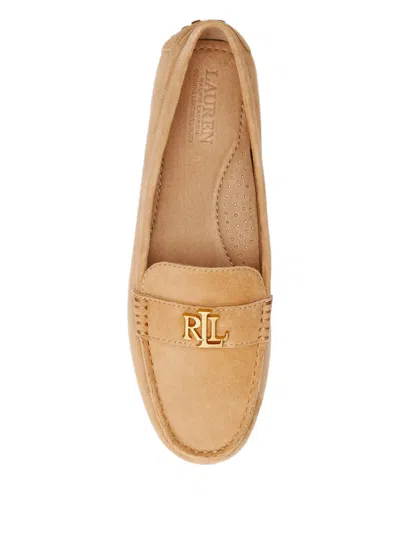 Ralph Lauren Barnsbury Logo-plaque Loafers In Neutral