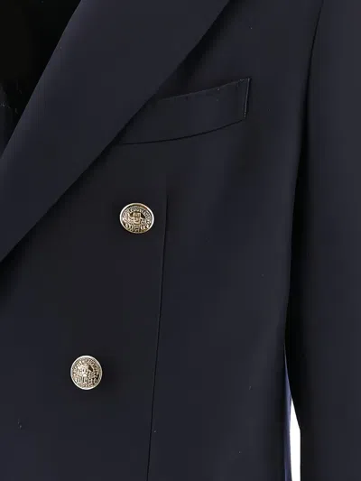 Santaniello Double-breasted Jacket In Blue