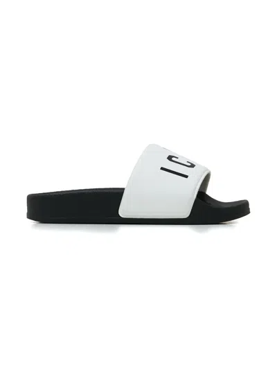 Dsquared2 Logo-strap Flip Flops In White