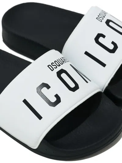 Dsquared2 Logo-strap Flip Flops In White