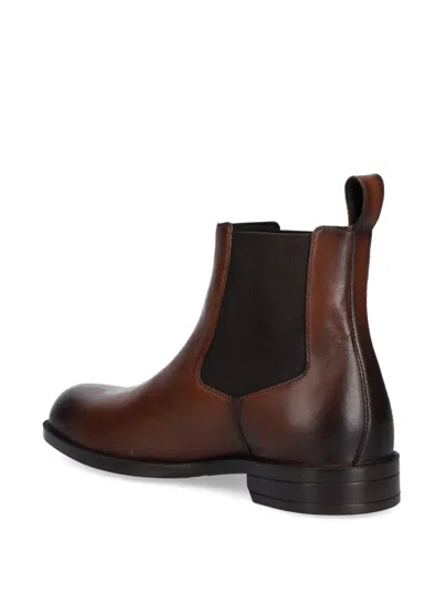 Hugo Boss Pull-tab Chelsea Boots In Brown