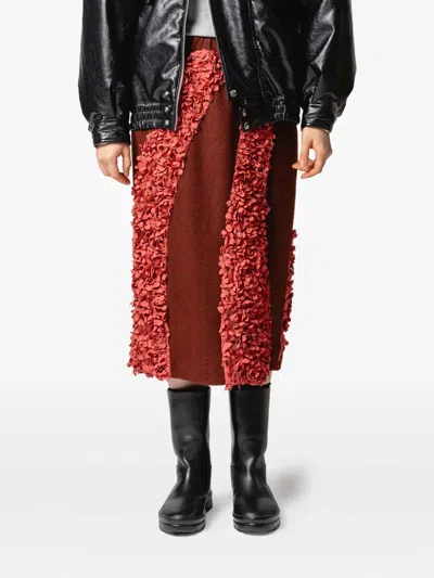 Muller Of Yoshiokubo Panelled-design Midi Skirt In Brown