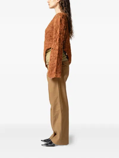 Muller Of Yoshiokubo Asymmetric-hem Sweater In Brown