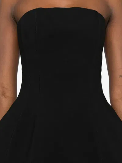 Solace London Ada Strapless Midi Dress In Black