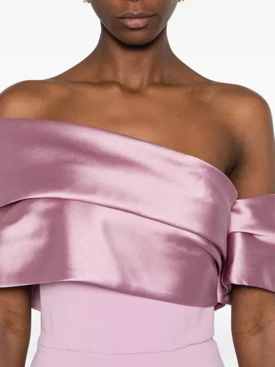 Solace London Alexis Off-shoulder Maxi Dress In Pink