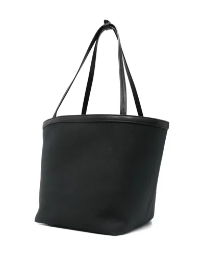 The Row Park Three Canvas Tote Bag In Black