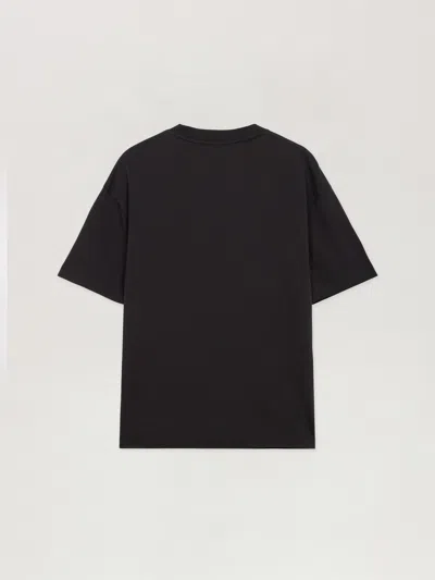 Palm Angels Curved Logo Reg T-shirt In Black