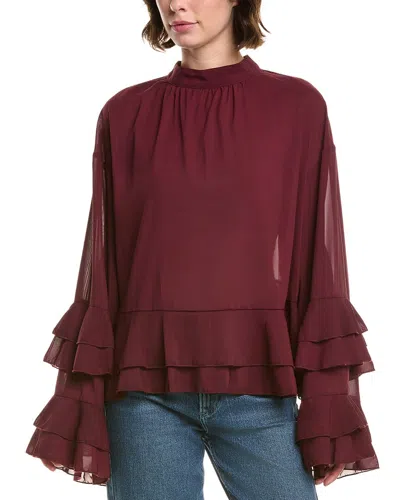 Rouge &  Solid Blouse In Burgundy